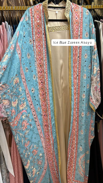 Ice Blue Zareen Abaya
