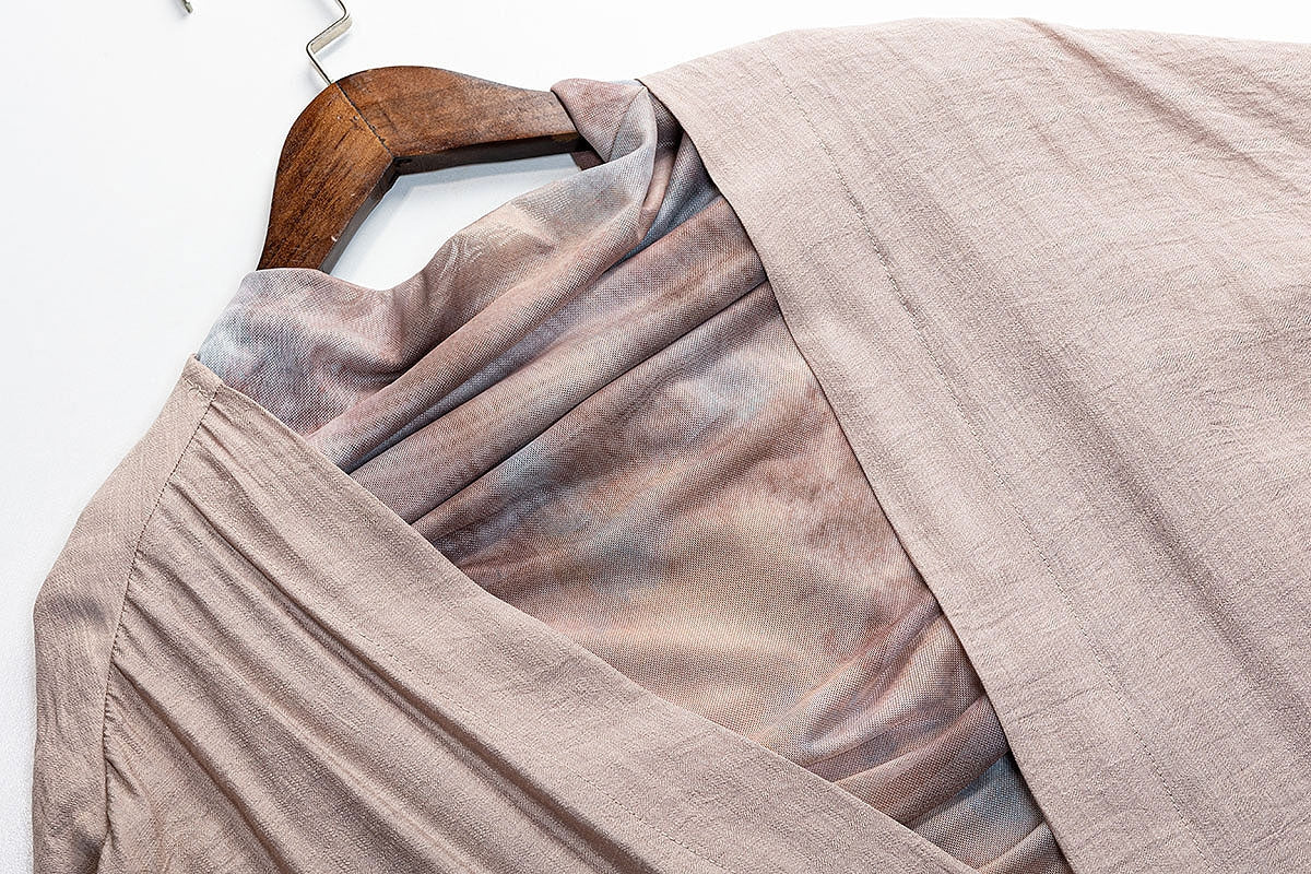 BA5169 Khaki Cascade Abaya