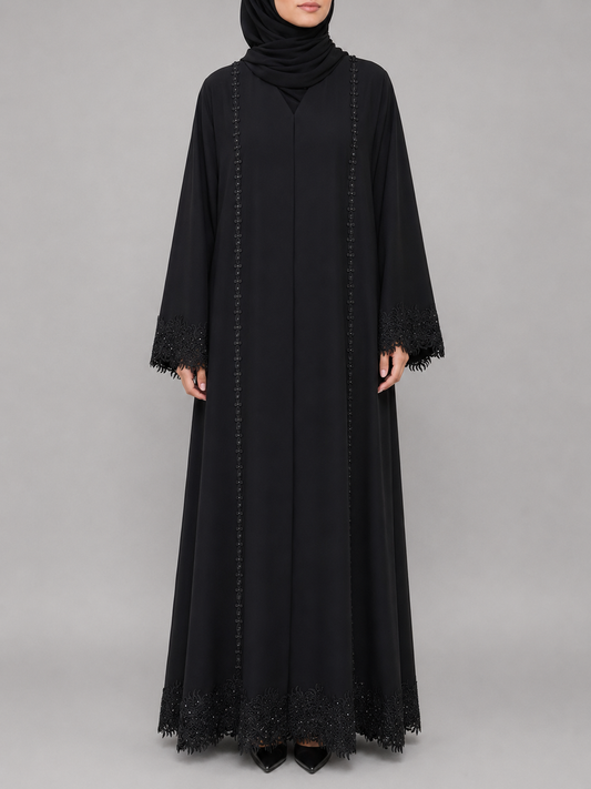 Sable Luxury lace abaya E19M