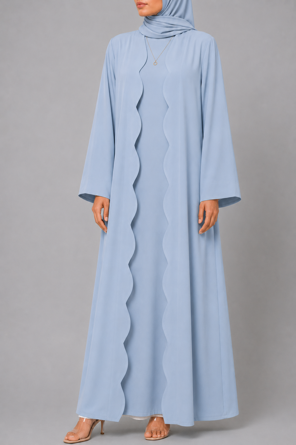 Ice Blue Wave Abaya