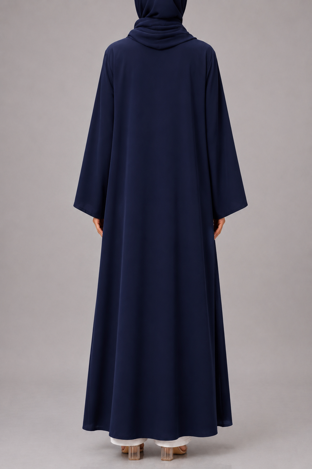 Navy blue button abaya