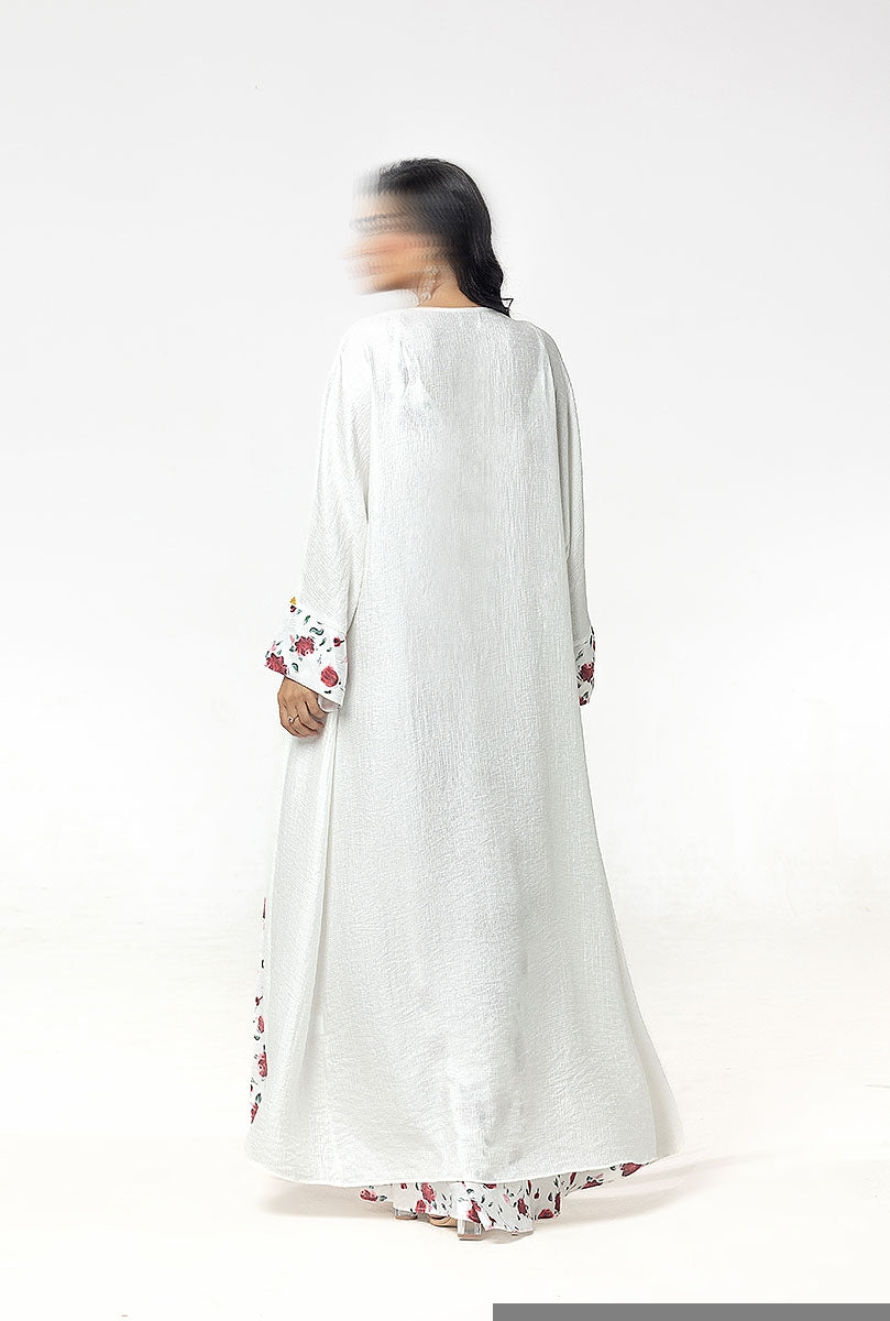 BA5101 White Scarlet Abaya