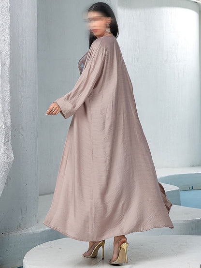BA5169 Khaki Cascade Abaya