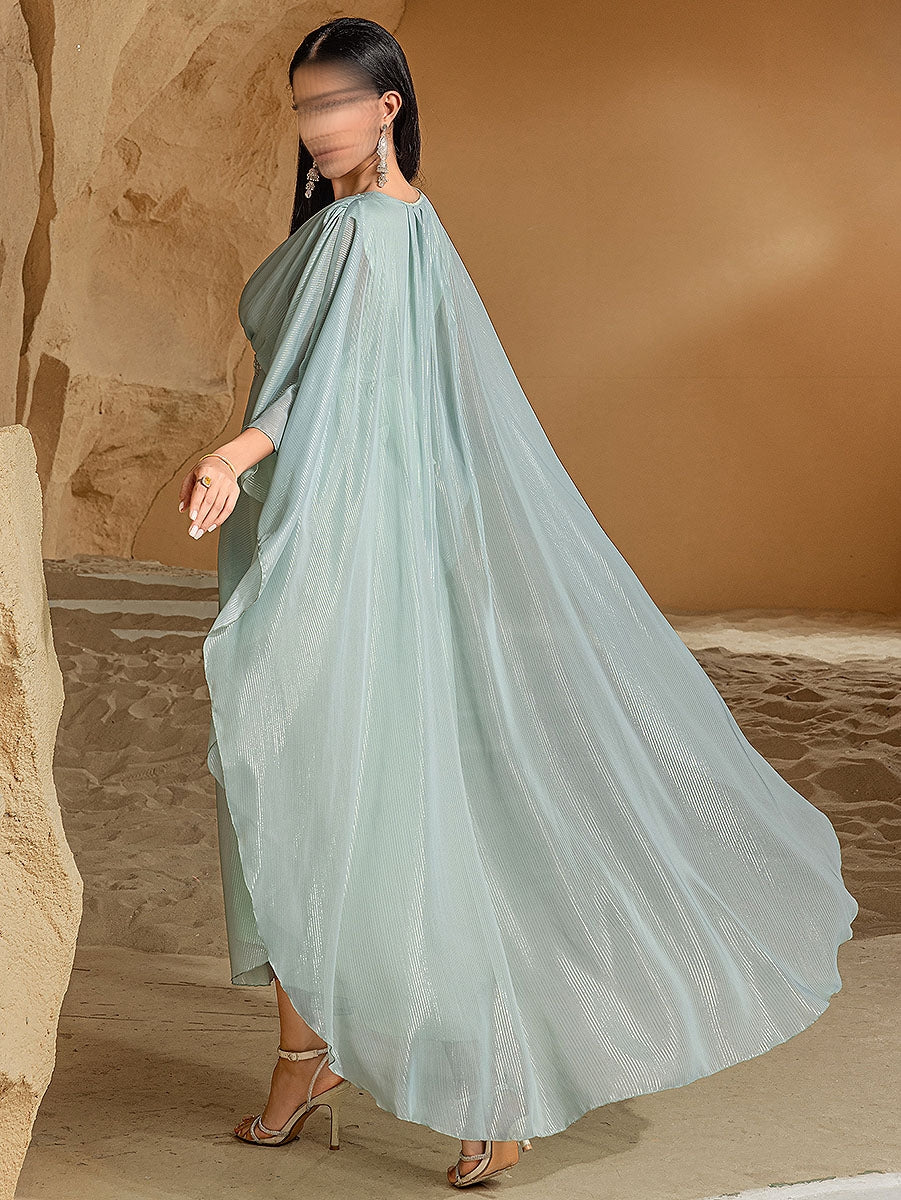 BA5037 Green Drape Kaftan