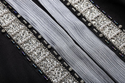 BA4152 Black Silver Baroque Abaya