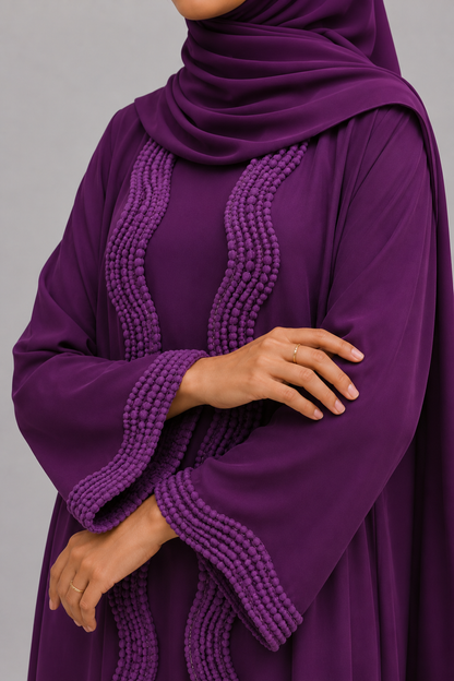 Purple lace abaya