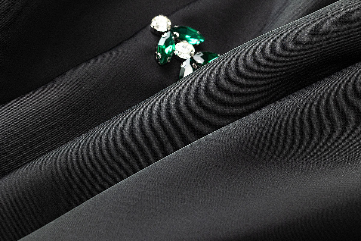 BA6077 Black Green Diamond Moissanite Jalabiya
