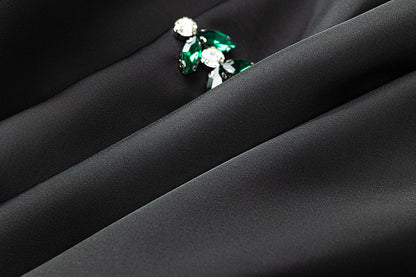 BA6077 Black Green Diamond Moissanite Jalabiya