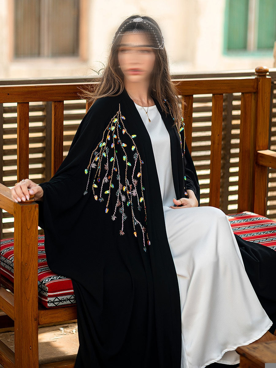 BA4072 Black Luminescence Abaya