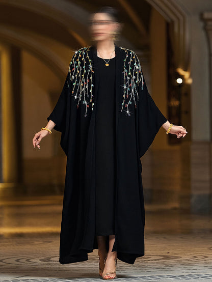 BA4072 Black Luminescence Abaya