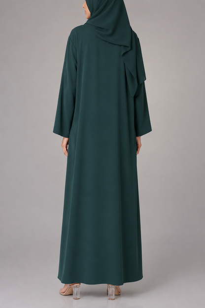 Emerald Green button abaya