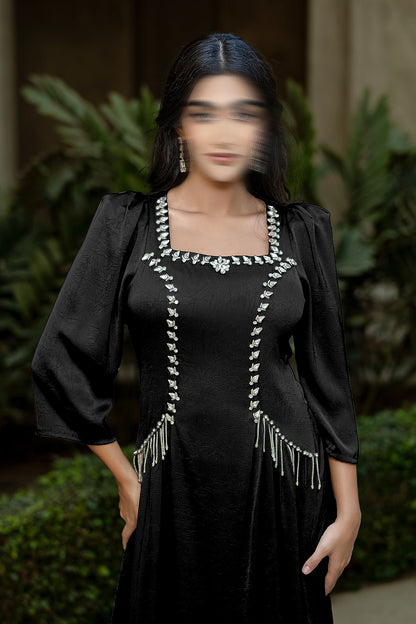 BA6011 Black Scintillate Dress