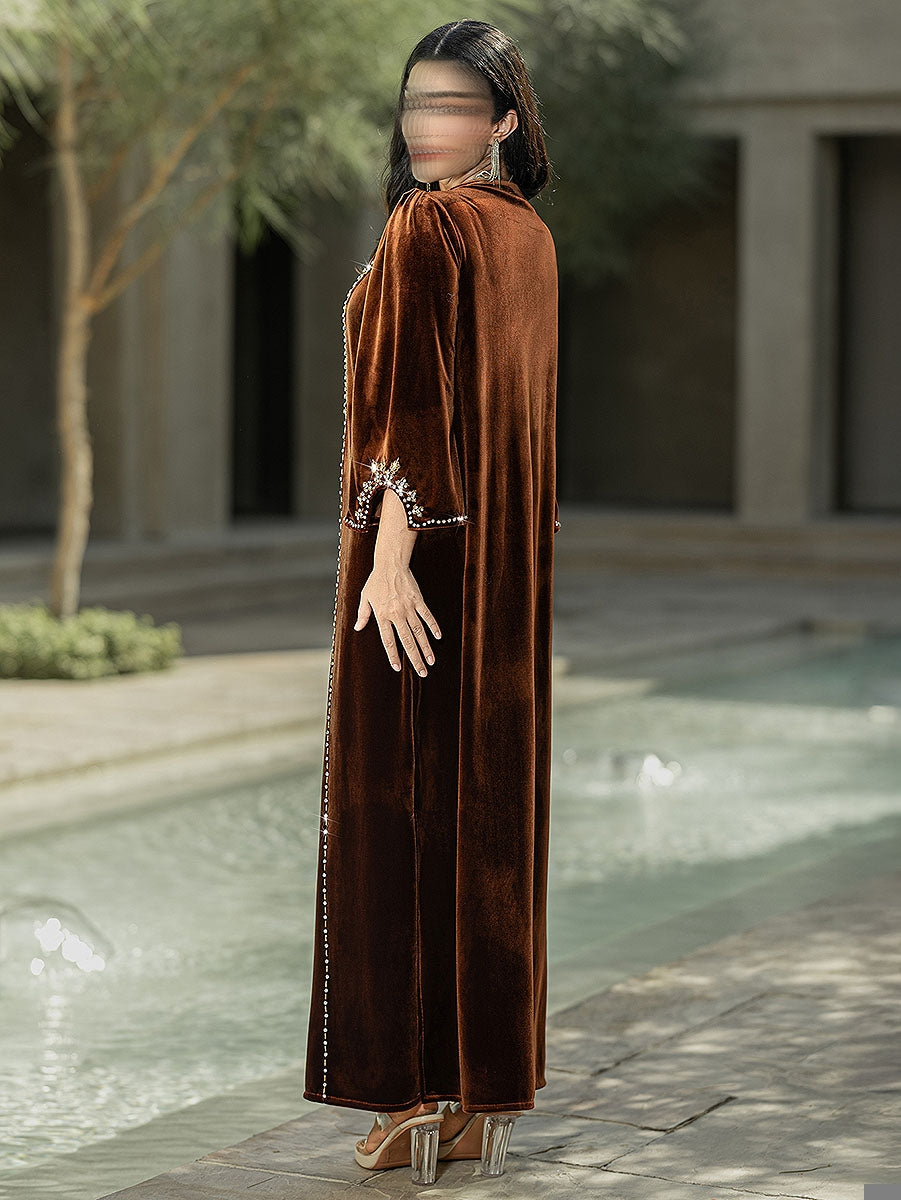 BA6084 Brown Gilded Dress