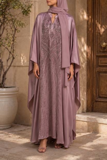Soft Lavender Ameera Abaya 2