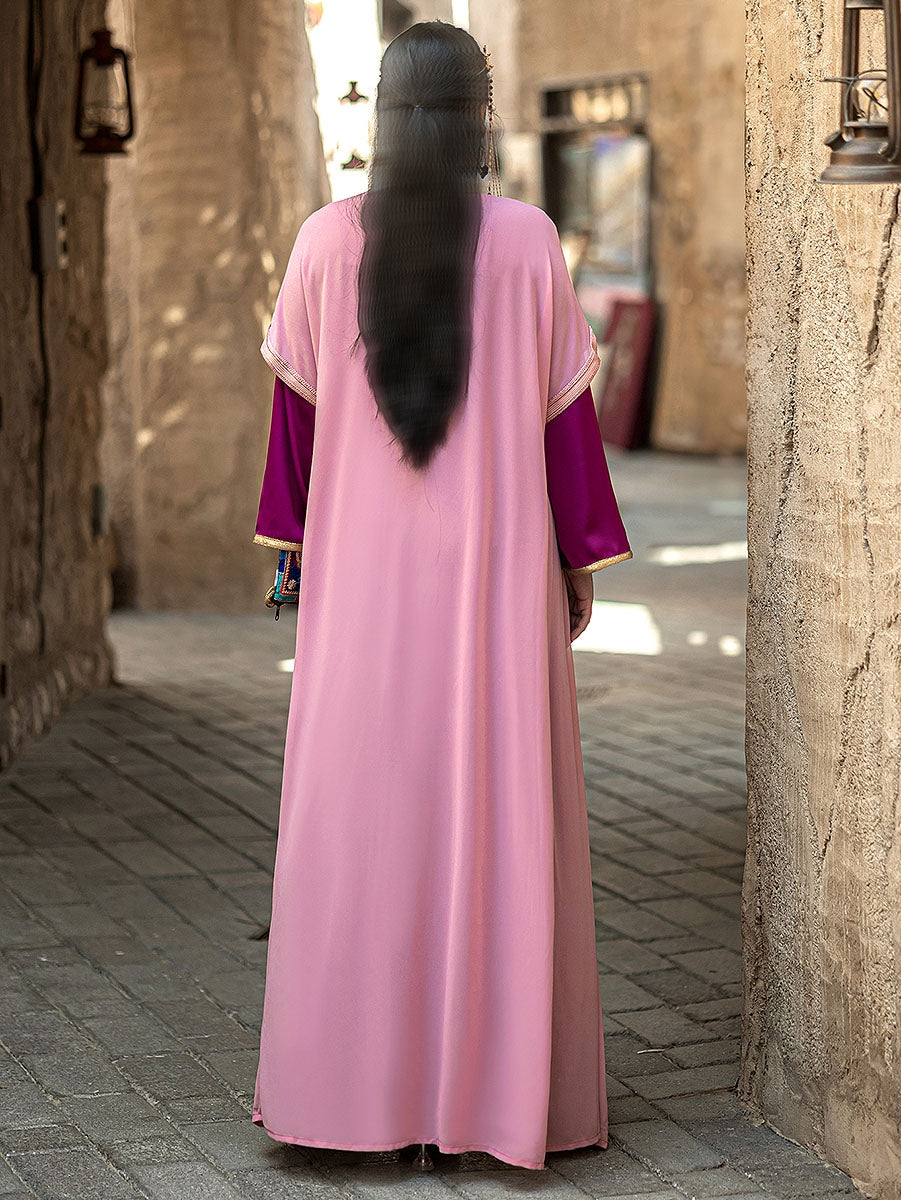 BA4097 Pink Ethereal Abaya