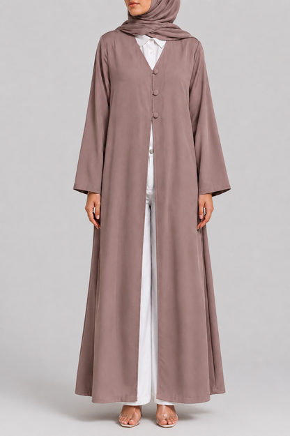 Rose Taupe button abaya