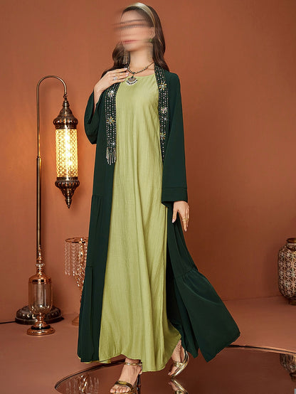 BA4079 Green Idyllic Abaya