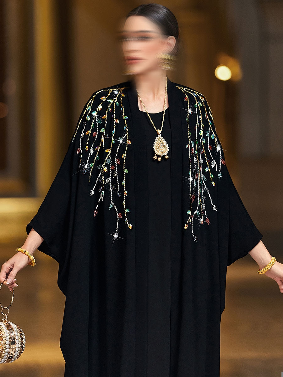 BA4072 Black Luminescence Abaya