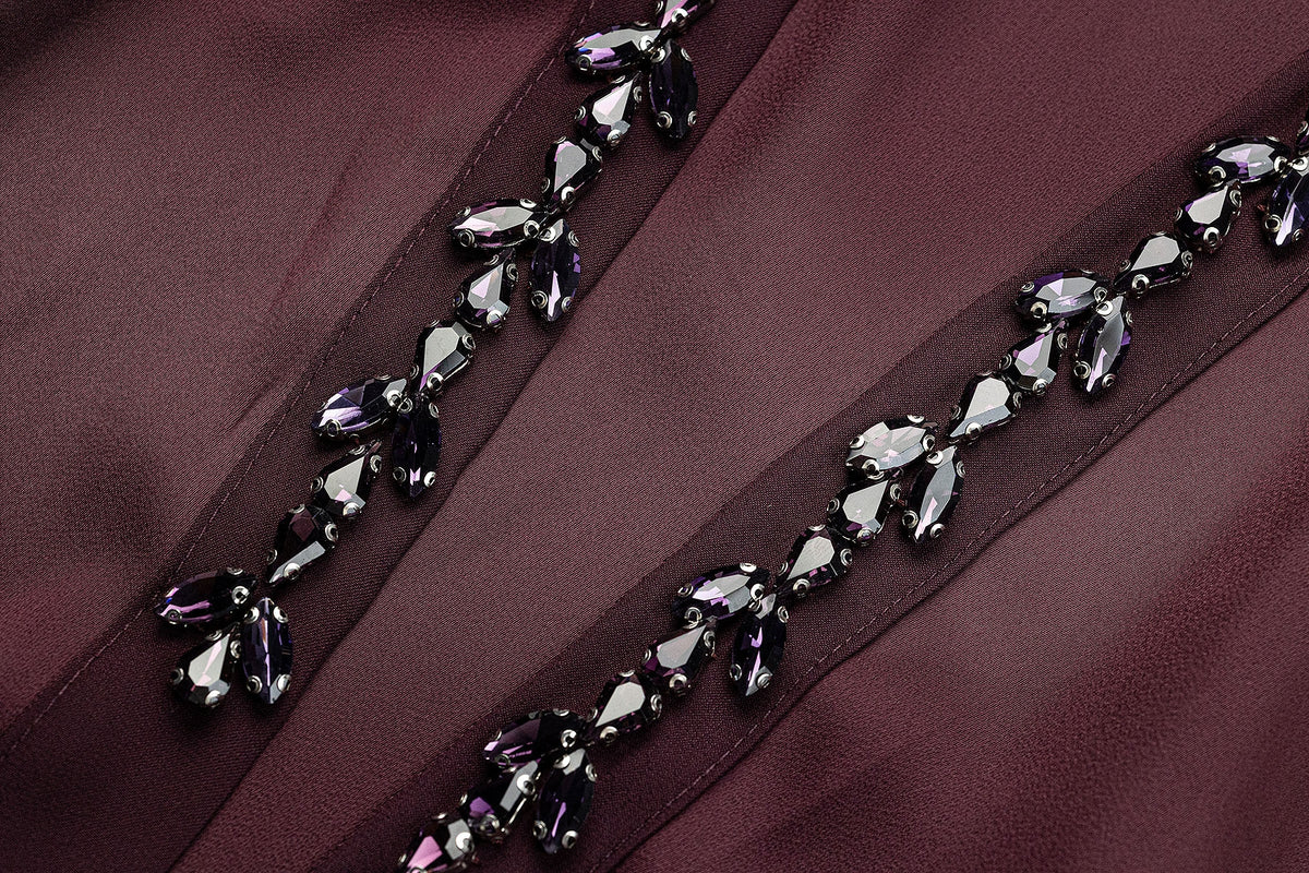 BA5120 Burgundy Seraph Abaya