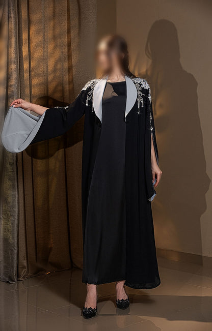 BA6027 Black Argento Blazer Abaya