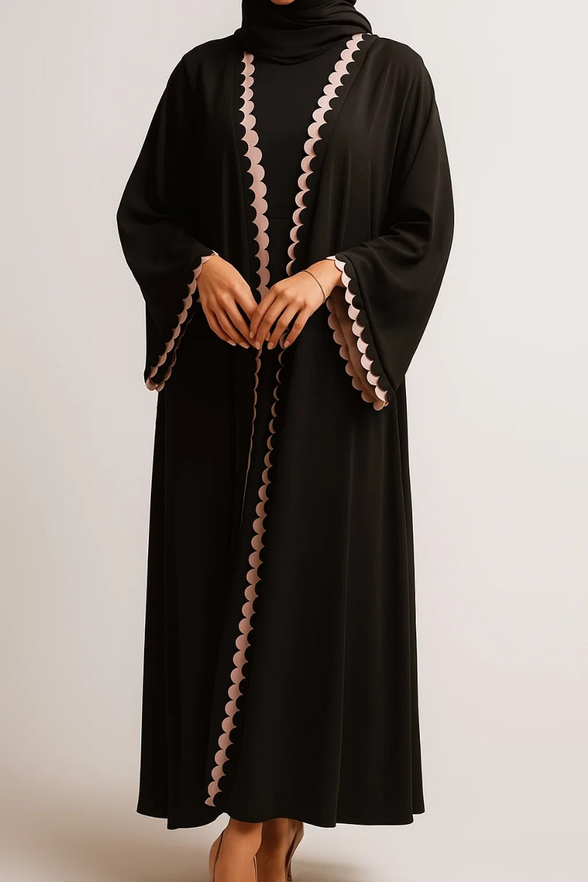 Black Scallop Abaya