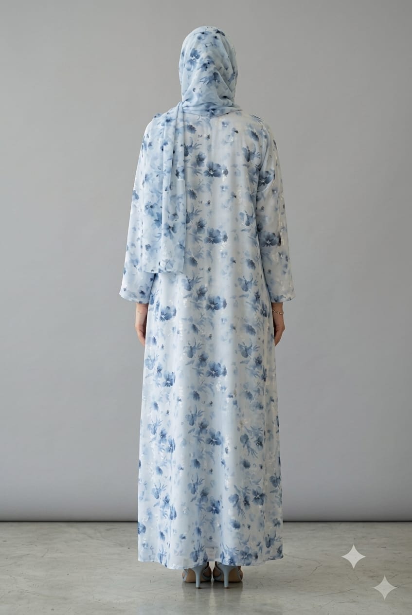 Soft Blue Lunea Abaya