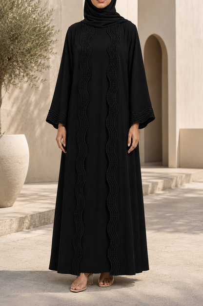 Black lace abaya