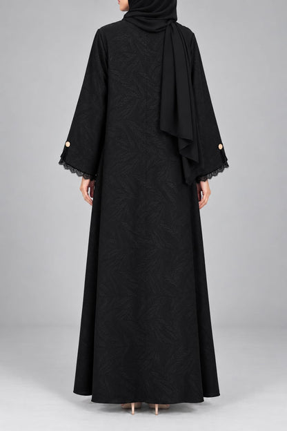 Black Coherent Lace Abaya E13S