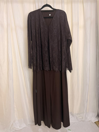 Brown Moon Veil Abaya