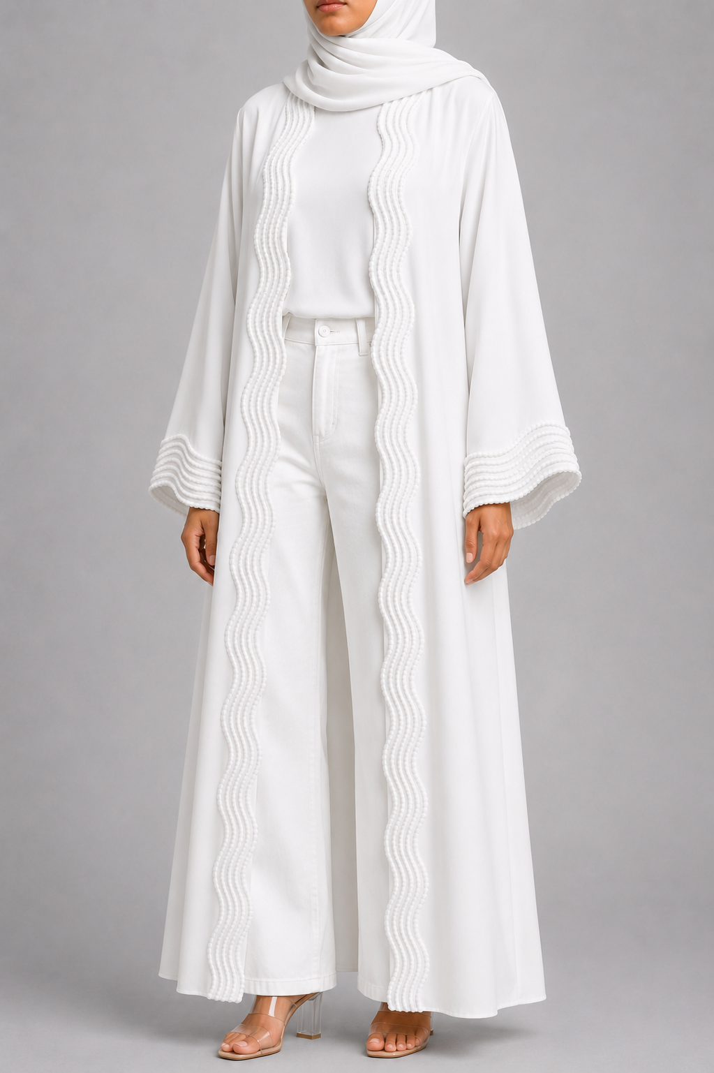 White lace abaya