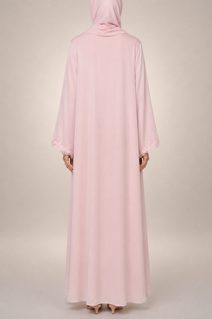 Pink Lace Abaya