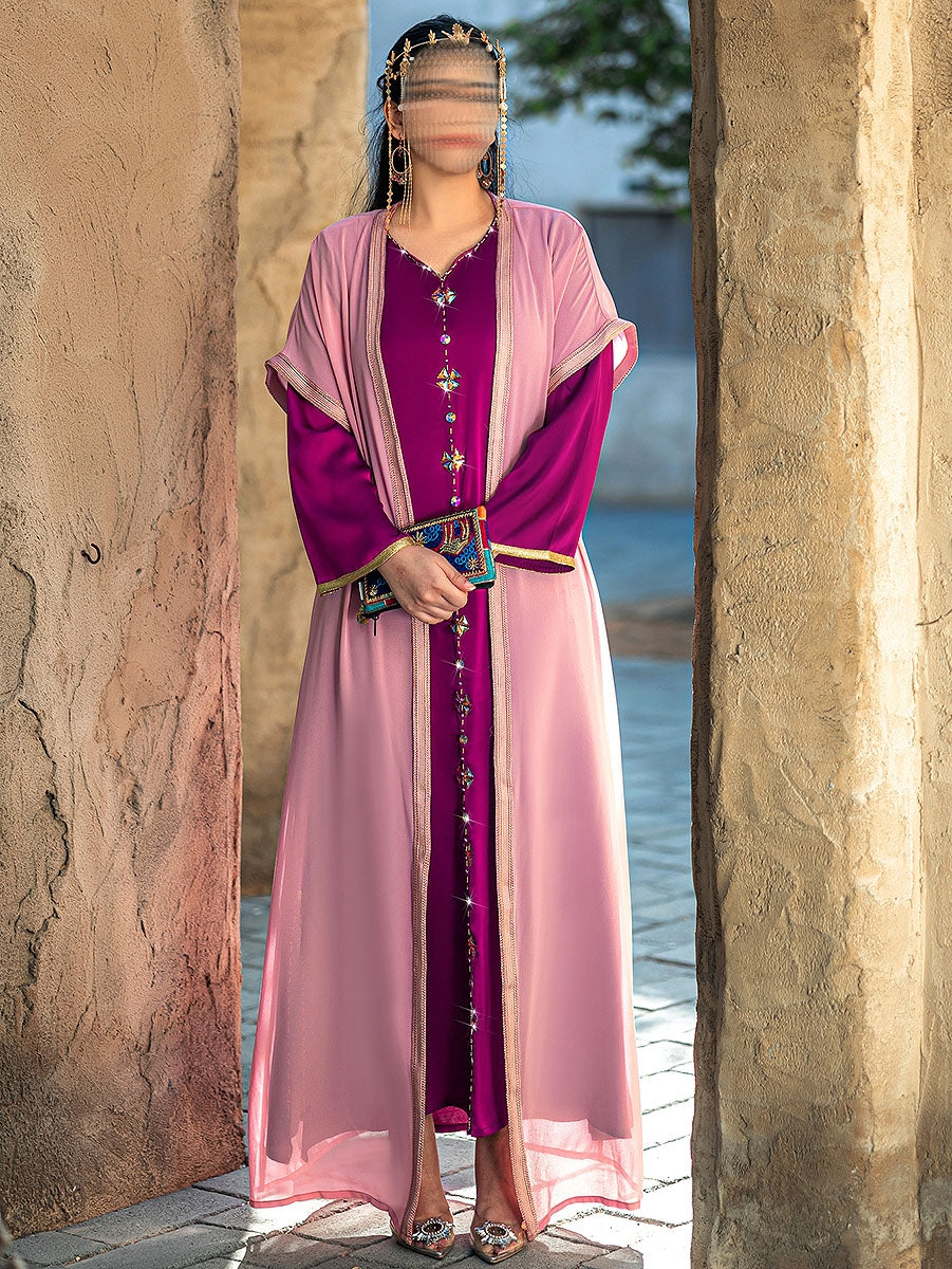 BA4097 Pink Ethereal Abaya