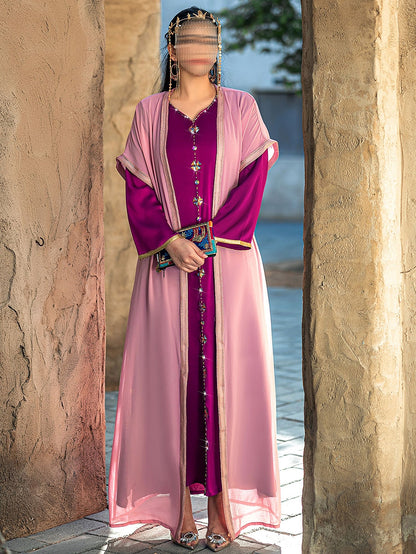 BA4097 Pink Ethereal Abaya