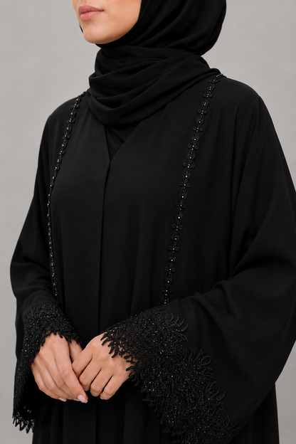 Sable Luxury lace abaya E19M