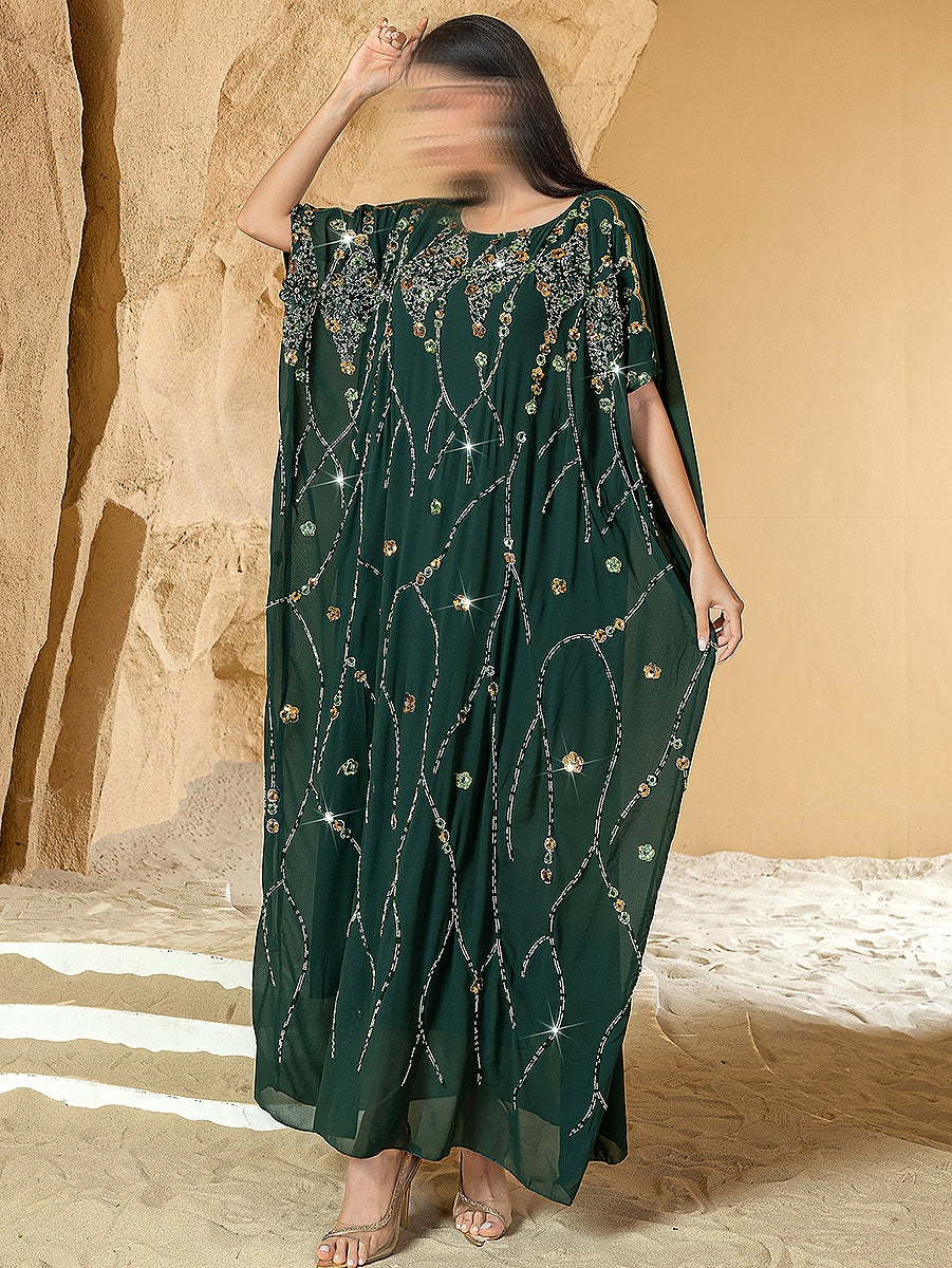 BA3162 Green Coruscate Kaftan
