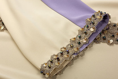 BA6041 Beige Amethyst Abaya