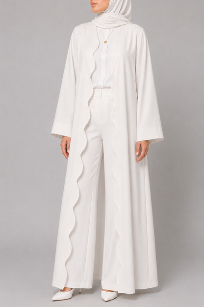 White Wave Abaya