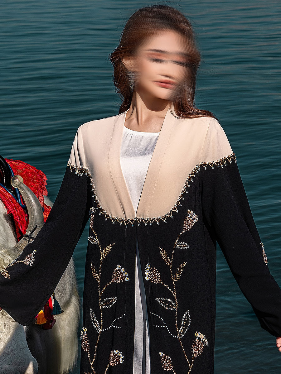 BA5232 Black Morganite Abaya