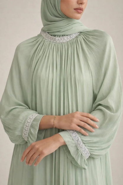 Mint Green Elaf Abaya