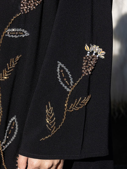 BA5232 Black Morganite Abaya