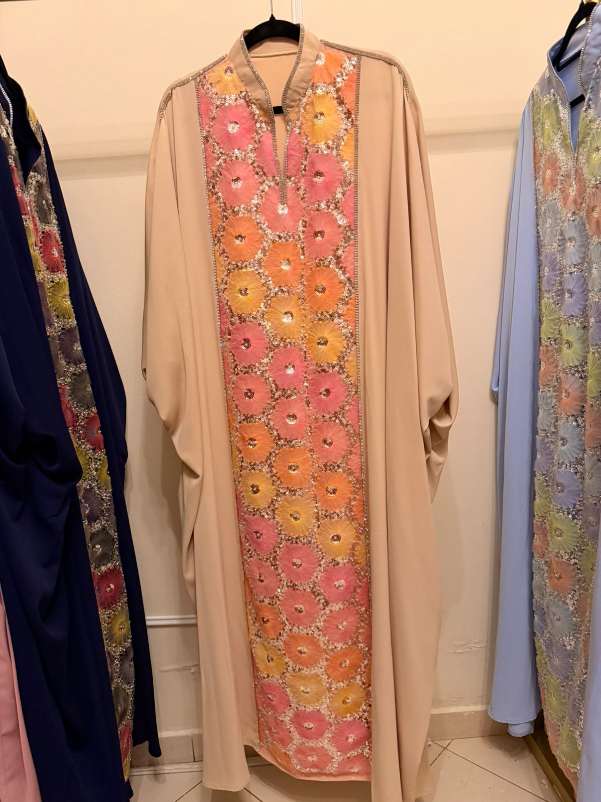 Beige Ward Al Layl Abaya
