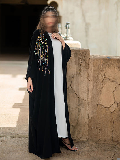 BA4072 Black Luminescence Abaya
