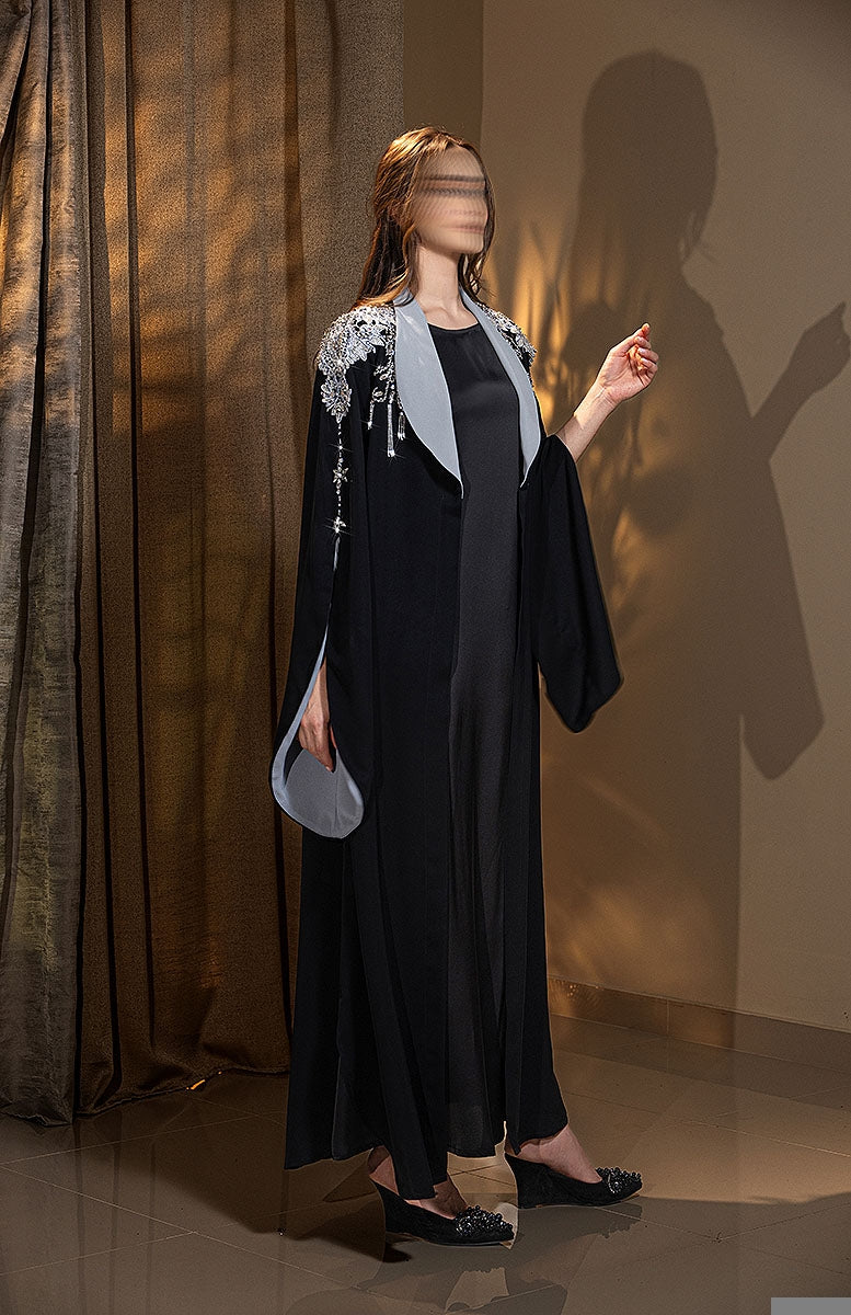 BA6027 Black Argento Blazer Abaya