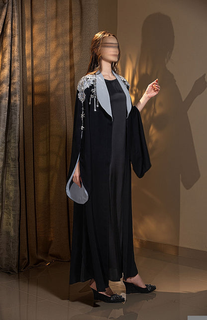 BA6027 Black Argento Blazer Abaya