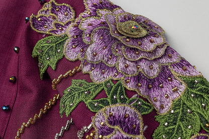 BA4010 Purple Zirconia Abaya