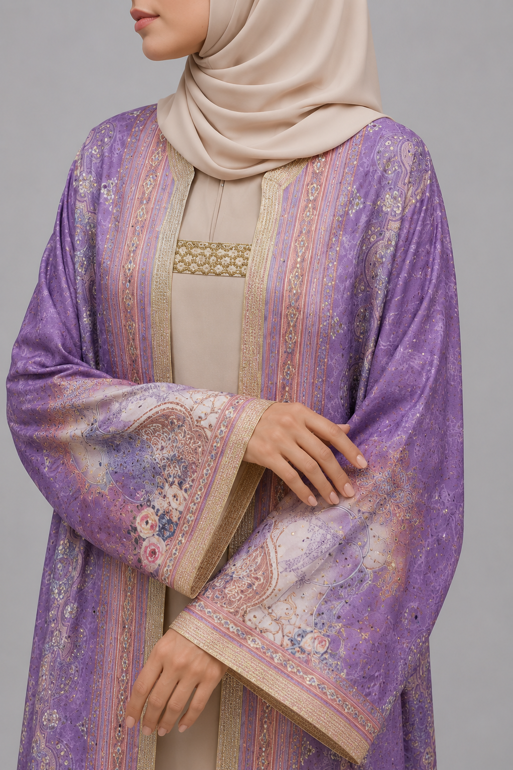 Lavender Zareen Abaya