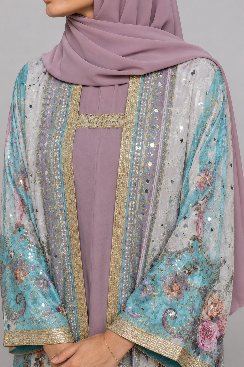 Turquoise Zareen Abaya