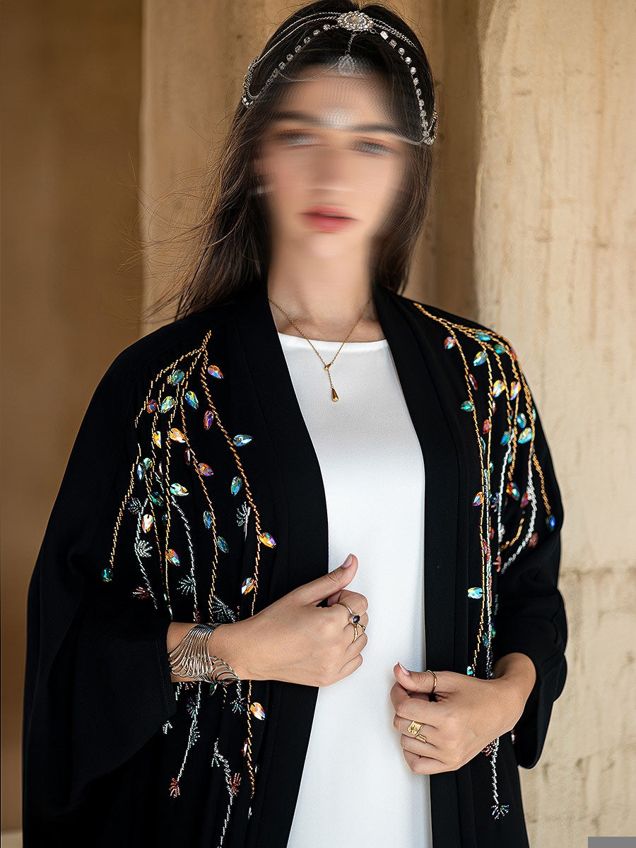 BA4072 Black Luminescence Abaya
