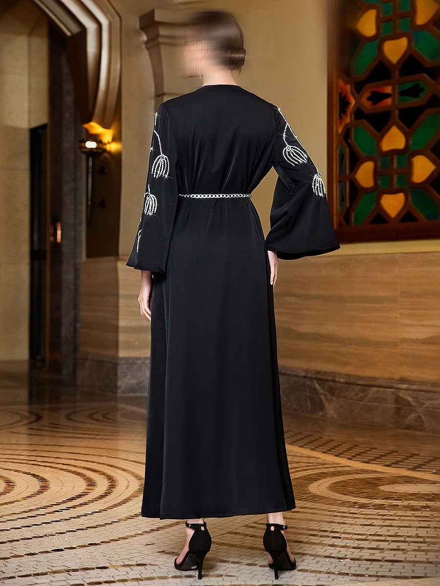 BA3006 Black Cyan Abaya