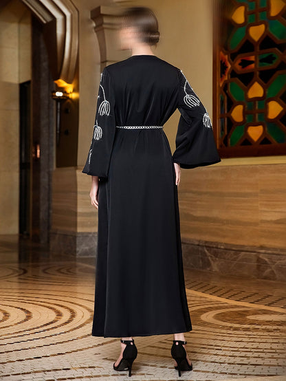 BA3006 Black Cyan Abaya